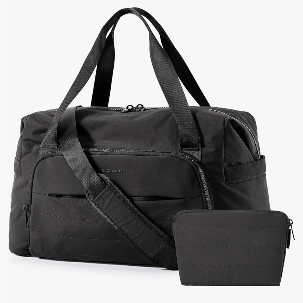 Black weekender bag